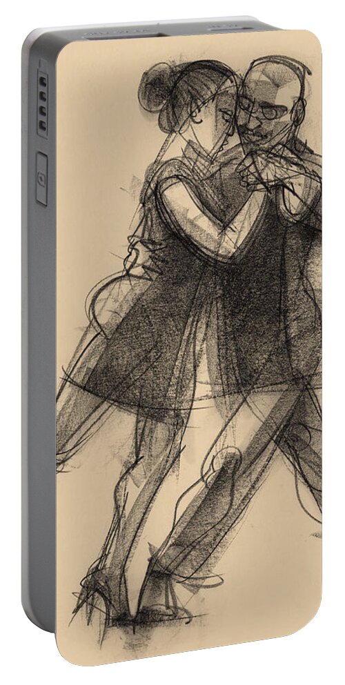 Dancers Portable Battery Charger featuring the drawing Tango #65 by Judith Kunzle