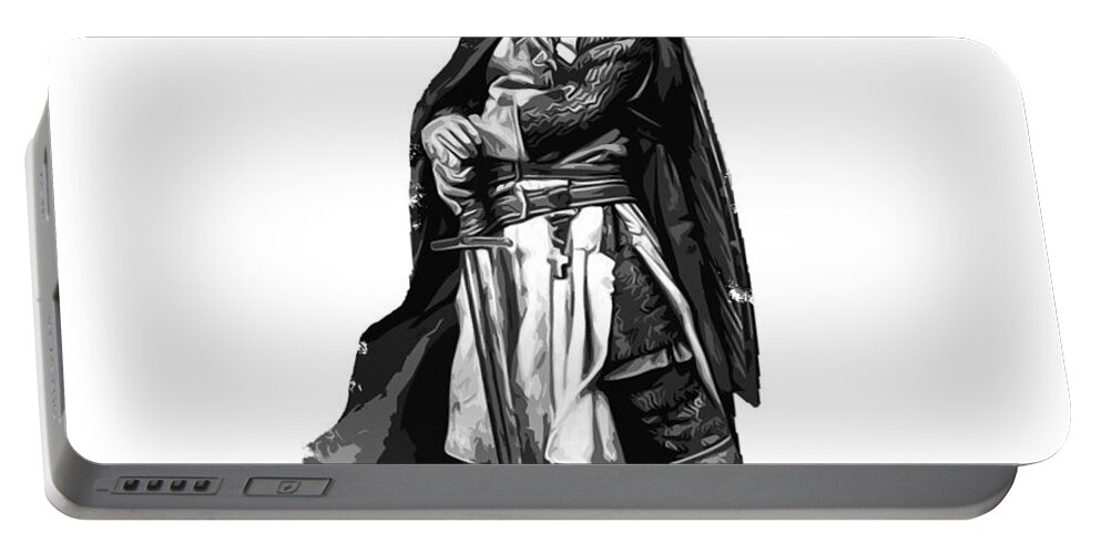 Medieval Portable Battery Charger featuring the painting Templar Medieval Warrior #1 by AM FineArtPrints