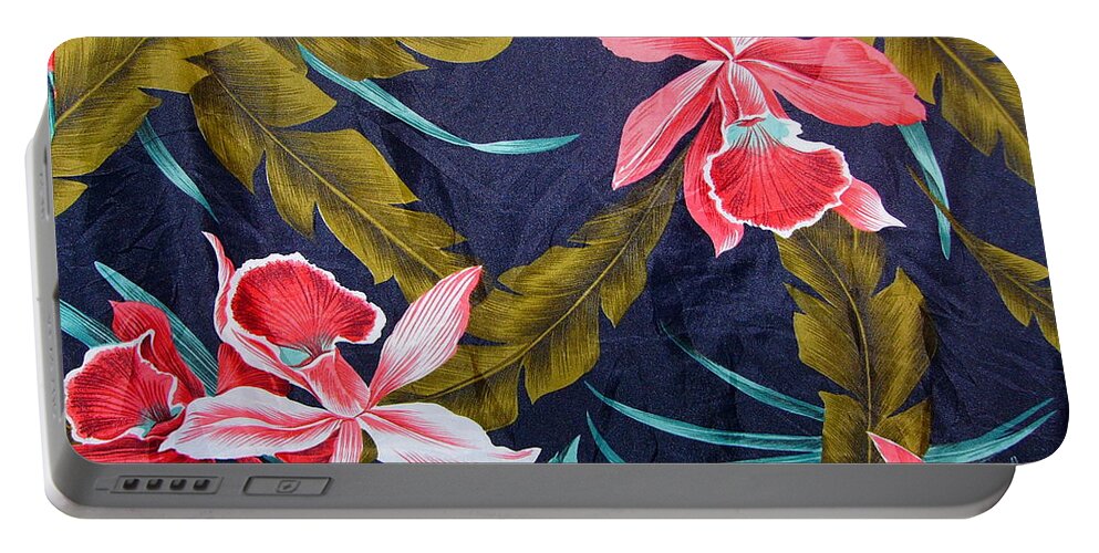 Orchid Portable Battery Charger featuring the digital art Texture #22 #1 by Scott S Baker