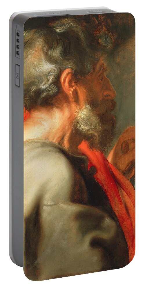 Anthony Van Dyck Portable Battery Charger featuring the painting The Apostle Simon #1 by Anthony van Dyck