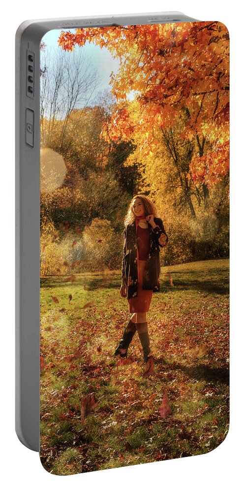 Autumn Portable Battery Charger featuring the photograph The day in October by Lilia D