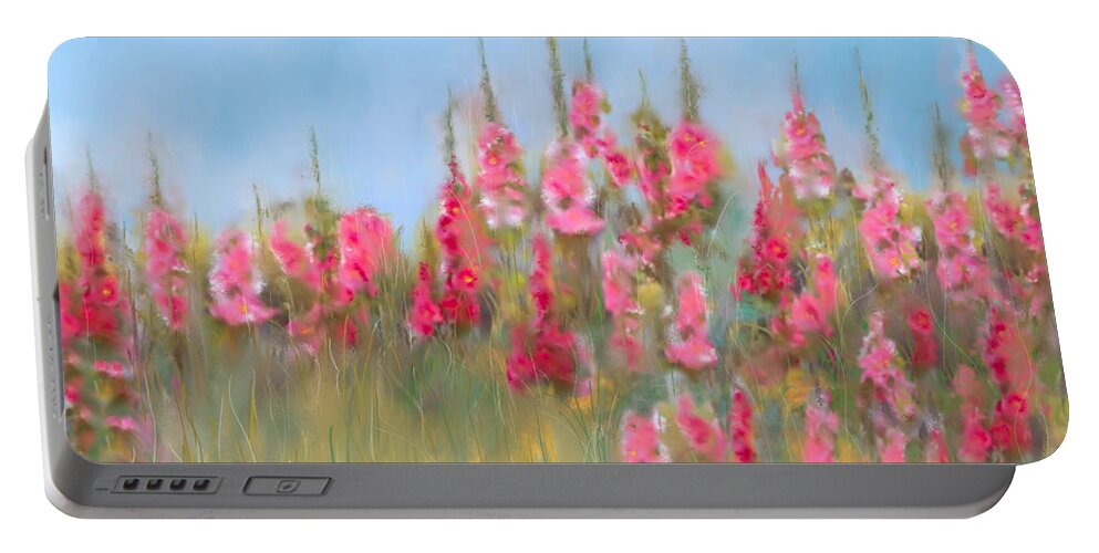 Florals Portable Battery Charger featuring the painting The Earth Laughs in Flowers #1 by Colleen Taylor