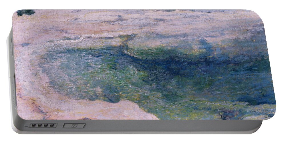 John Henry Twachtman Portable Battery Charger featuring the painting The Emerald Pool #1 by John Henry Twachtman