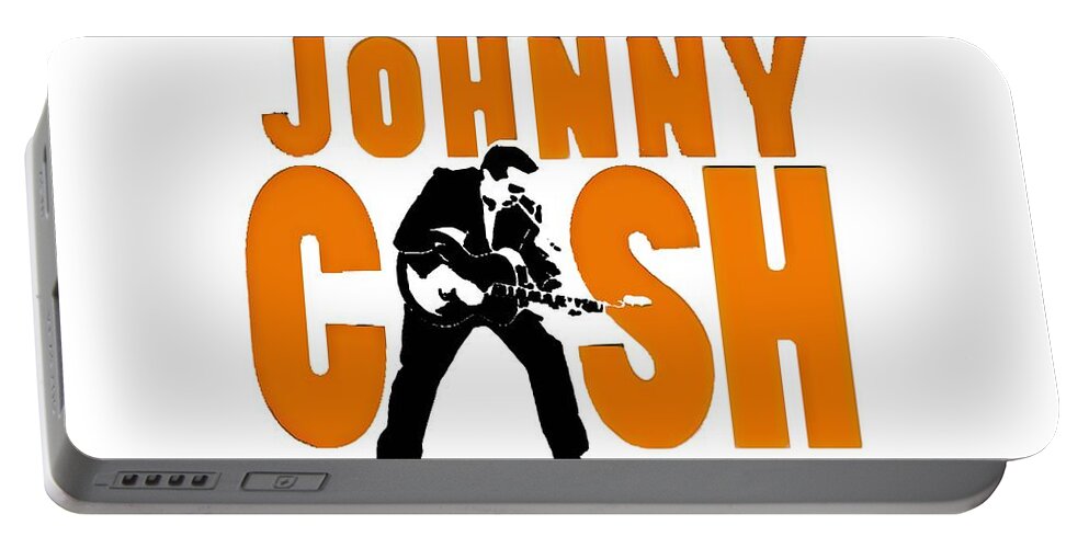 Music Portable Battery Charger featuring the painting The Fabulous Johnny Cash #1 by AM FineArtPrints