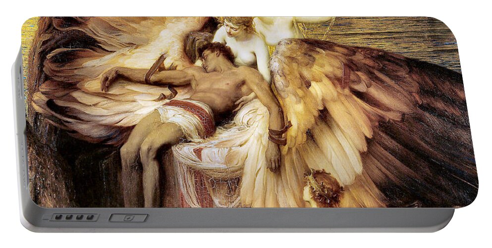  Icarus Portable Battery Charger featuring the photograph The Lament for Icarus #1 by Herbert James Draper