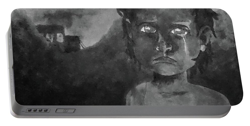 Middle East Portable Battery Charger featuring the digital art The Lost Children of Aleppo #1 by Joseph Hendrix