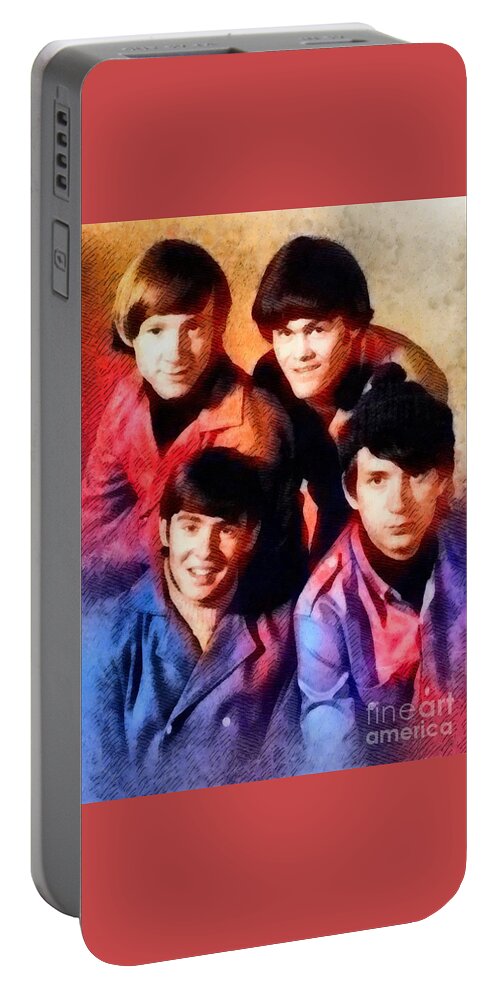 Hollywood Portable Battery Charger featuring the painting The Monkees #1 by Esoterica Art Agency