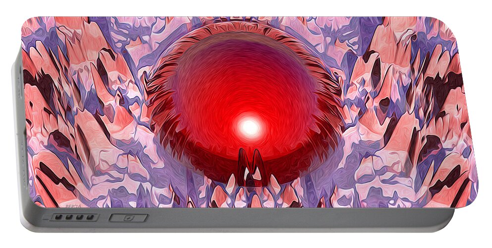 Mars Portable Battery Charger featuring the digital art The Red Planet by Phil Perkins