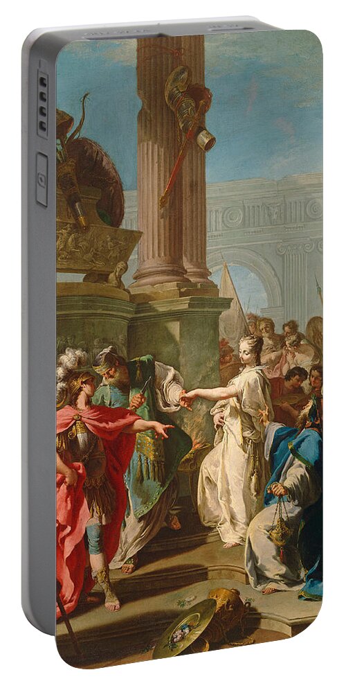 Giambattista Pittoni Portable Battery Charger featuring the painting The Sacrifice of Polyxena by Giambattista Pittoni