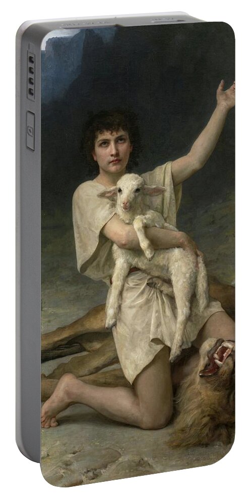 Elizabeth Jane Gardner Portable Battery Charger featuring the painting The Shepherd David Triumphant by Troy Caperton