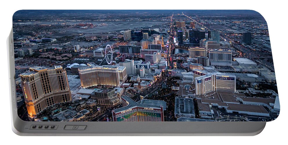 Las Vegas Portable Battery Charger featuring the photograph The Strip at night, Las Vegas by PhotoStock-Israel