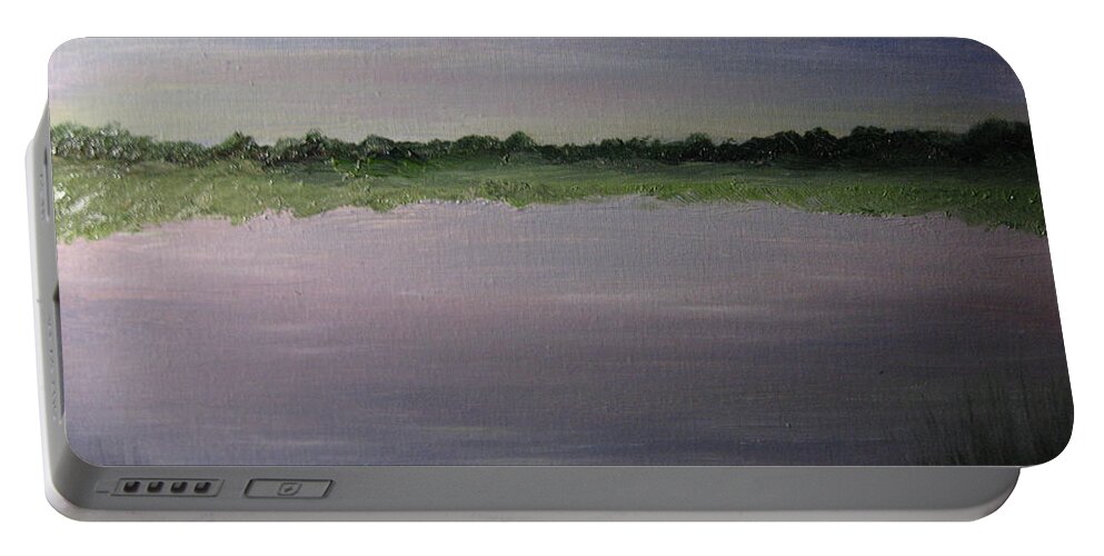 Lake Portable Battery Charger featuring the painting Tiger Lake by Larry Whitler