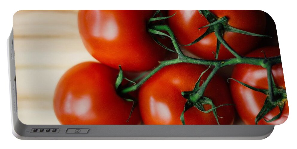 Tomato Portable Battery Charger featuring the digital art Tomato #1 by Maye Loeser