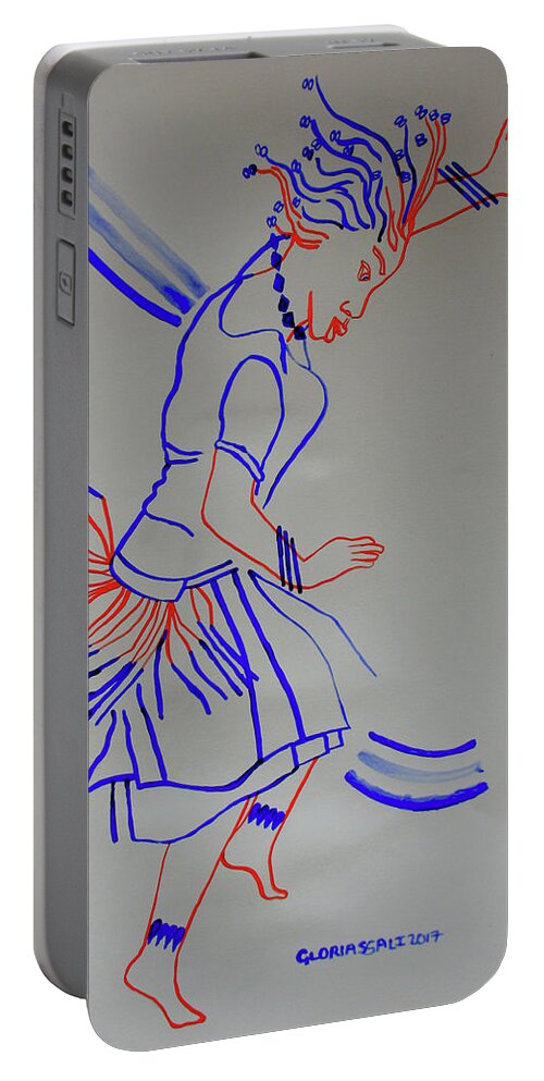 Jesus Portable Battery Charger featuring the painting Tooro Dance Uganda #1 by Gloria Ssali