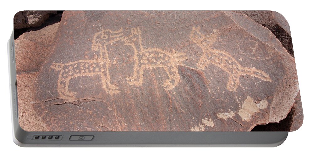 Outdoors Portable Battery Charger featuring the photograph Toro Muerto Petroglyph 42 #1 by Aidan Moran