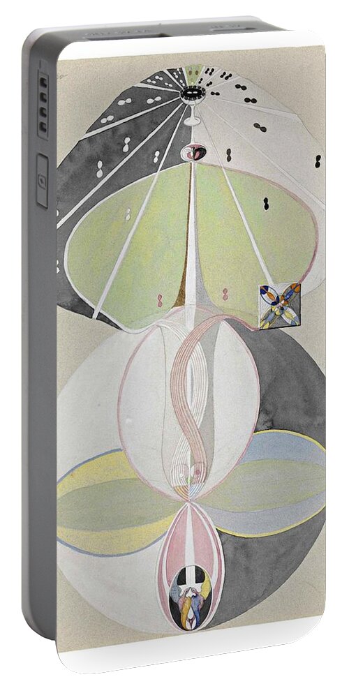 Tree Of Knowledge No. 5 Hilma Af Klint Portable Battery Charger featuring the painting Tree of Knowledge #1 by MotionAge Designs