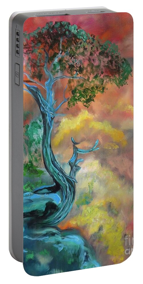 Abstract Tree Portable Battery Charger featuring the painting Tree of Life 11 by Jenny Lee