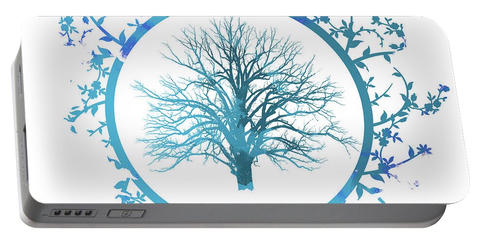 Celtic Illustration Portable Battery Charger featuring the painting Tree of Life #2 by AM FineArtPrints