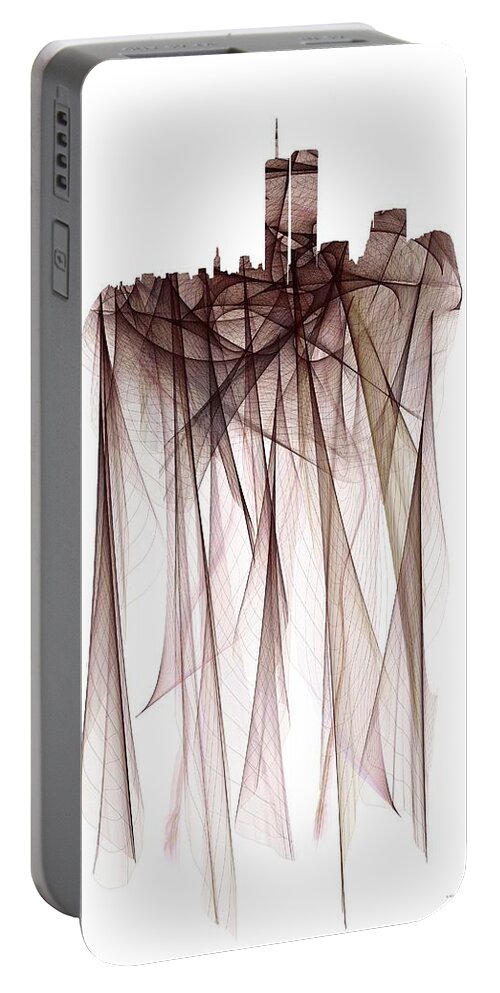 Twin Towers Portable Battery Charger featuring the digital art Twin Towers #2 by Marlene Watson
