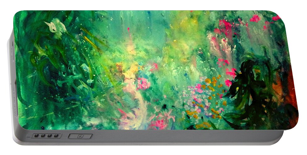  Portable Battery Charger featuring the painting Under the sea #1 by Wanvisa Klawklean