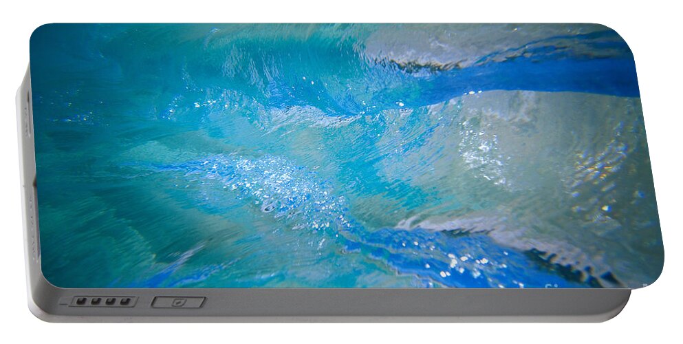 Aqua Portable Battery Charger featuring the photograph Underwater Wave #1 by Vince Cavataio - Printscapes