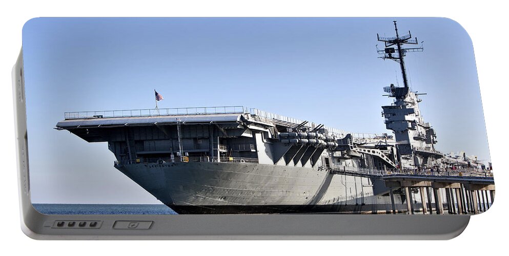 Ship Portable Battery Charger featuring the photograph Uss Lexington Cv16 #1 by Inga Spence