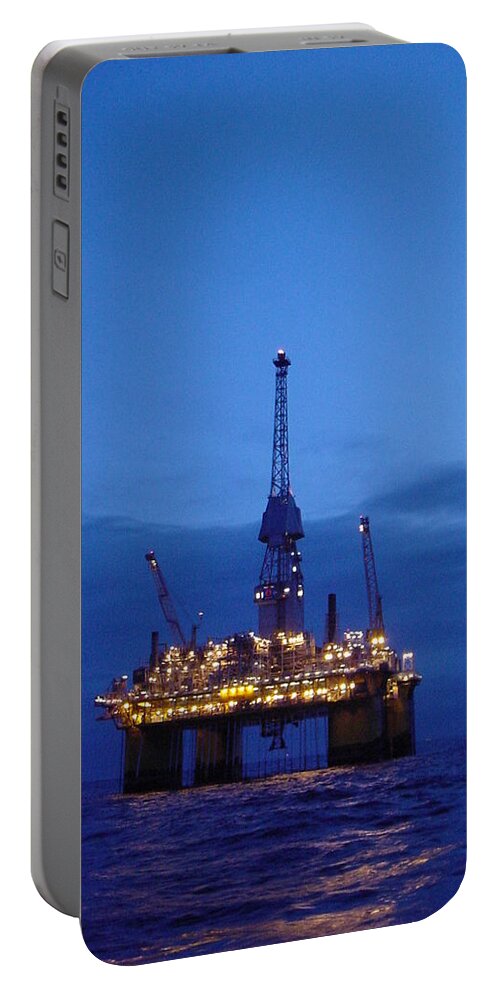 Photograph Portable Battery Charger featuring the photograph Visund in the Twilight by Charles and Melisa Morrison
