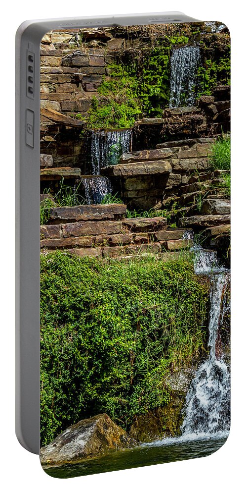 New Portable Battery Charger featuring the photograph Water Over the Rocks one #1 by Ken Frischkorn