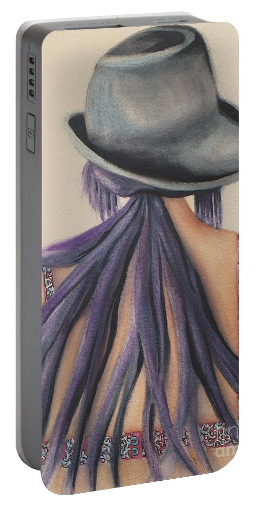 Fine Art Painting Portable Battery Charger featuring the painting What Lies Ahead Series  #1 by Chrisann Ellis