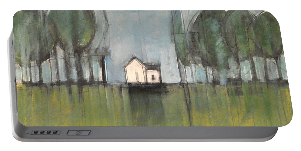 Woods Portable Battery Charger featuring the painting White House #1 by Tim Nyberg