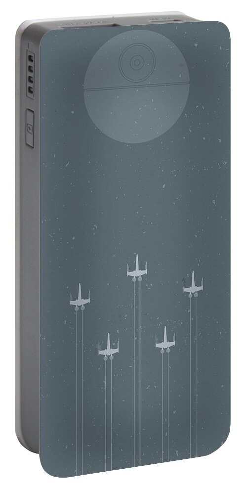 X-wing Portable Battery Charger featuring the digital art X-Wing Attack by Samuel Whitton