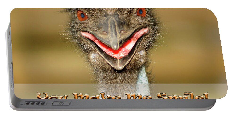 Emu Portable Battery Charger featuring the photograph You Make Me Smile #1 by Carolyn Marshall