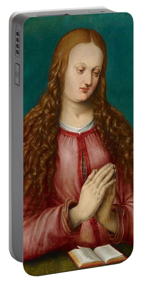 Albrecht Drer Portable Battery Charger featuring the painting Young Woman Praying #1 by MotionAge Designs