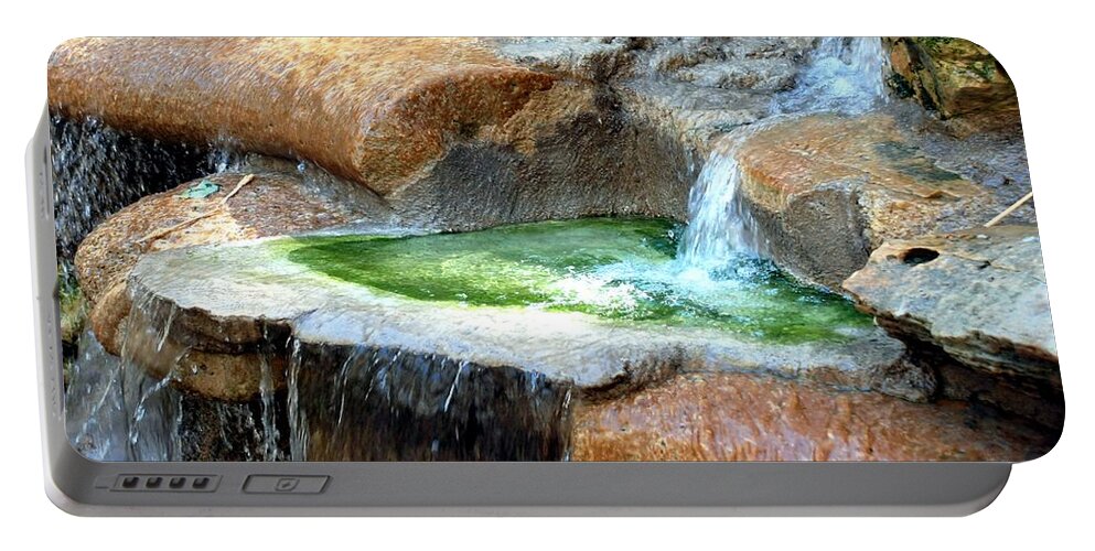 Ft. Worth Portable Battery Charger featuring the photograph Zoo Waterfall #2 by Kenny Glover