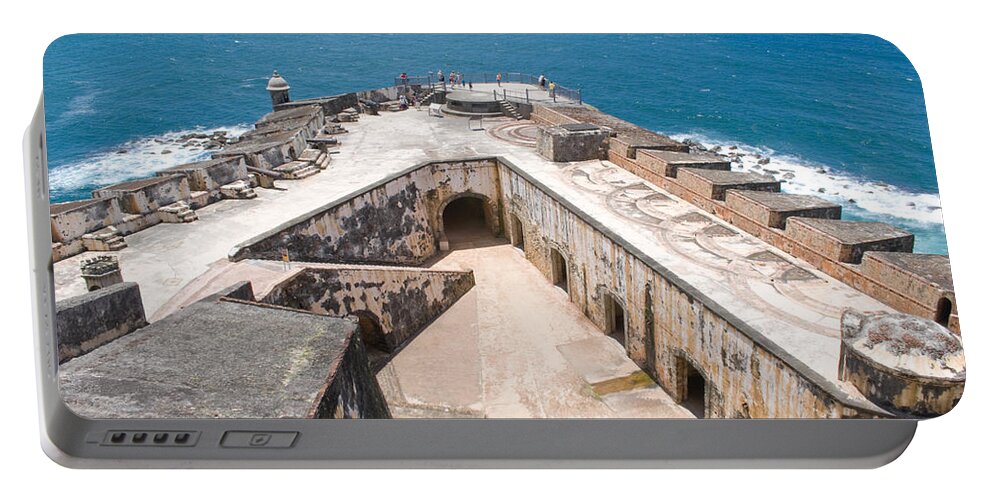 Guerite Portable Battery Charger featuring the photograph Castillo San Felipe del Morro in San Juan - Puerto Rico #10 by Anthony Totah