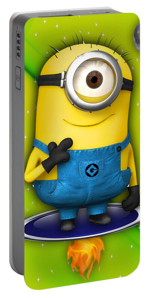 Minion Portable Battery Charger featuring the mixed media Minions Collection #10 by Marvin Blaine