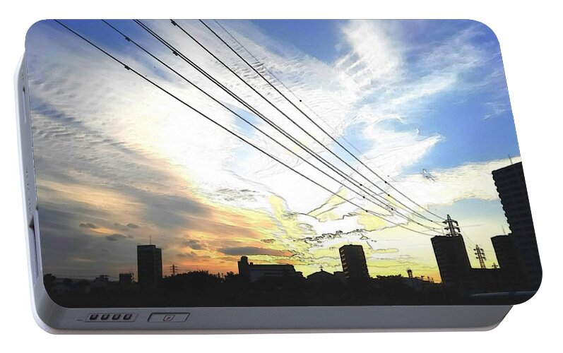 Sunset Portable Battery Charger featuring the digital art Sunset #10 by Kumiko Izumi