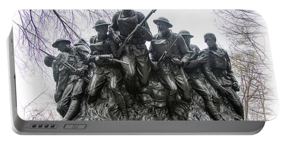 Nyc Portable Battery Charger featuring the photograph 107th Infantry Memorial Central Park NY by Chuck Kuhn
