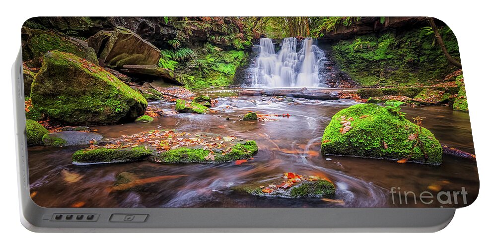Waterfall Portable Battery Charger featuring the photograph Goit Stock Waterfall #10 by Mariusz Talarek