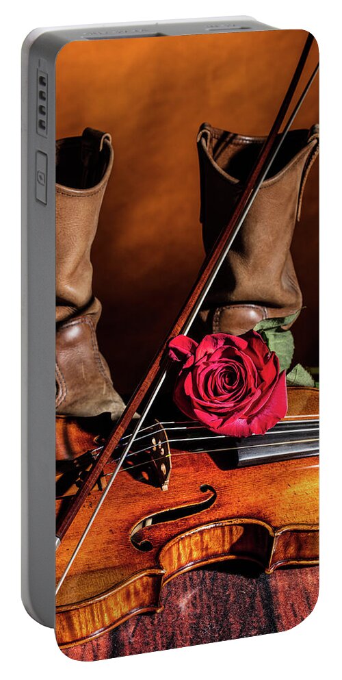 Violin Portable Battery Charger featuring the photograph 115 .1841 Violin by Jean Baptiste Vuillaume by M K Miller