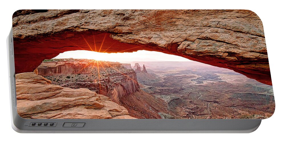 Mesa Portable Battery Charger featuring the photograph 1162 Mesa Arch - Canyonlands National Park by Steve Sturgill