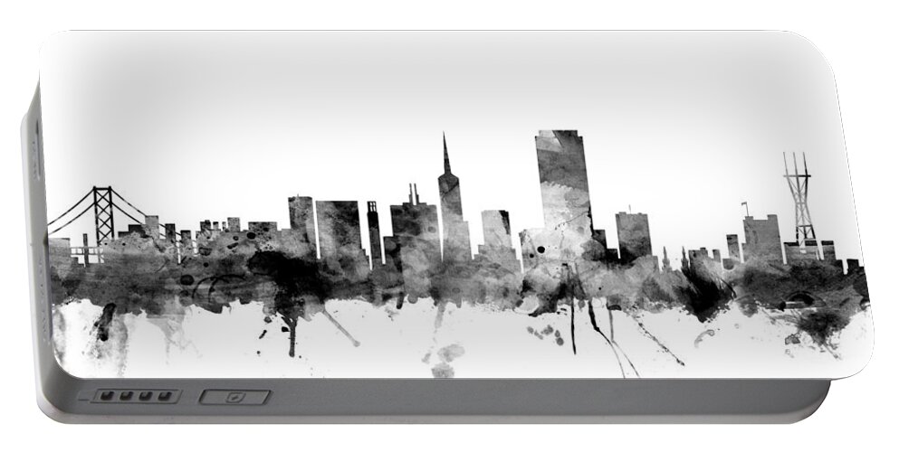 San Francisco Portable Battery Charger featuring the digital art San Francisco City Skyline #14 by Michael Tompsett
