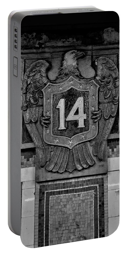 Architecture Portable Battery Charger featuring the photograph 14th Eagle Subway B W by Rob Hans