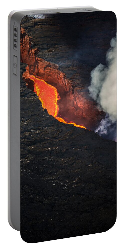 Photography Portable Battery Charger featuring the photograph Volcano Eruption At The Holuhraun #15 by Panoramic Images
