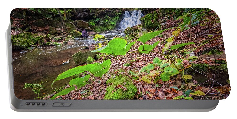 Waterfall Portable Battery Charger featuring the photograph Goit Stock Waterfall #17 by Mariusz Talarek