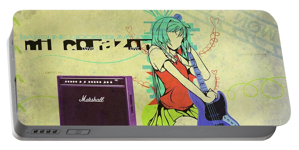 Music Portable Battery Charger featuring the digital art Music #17 by Super Lovely