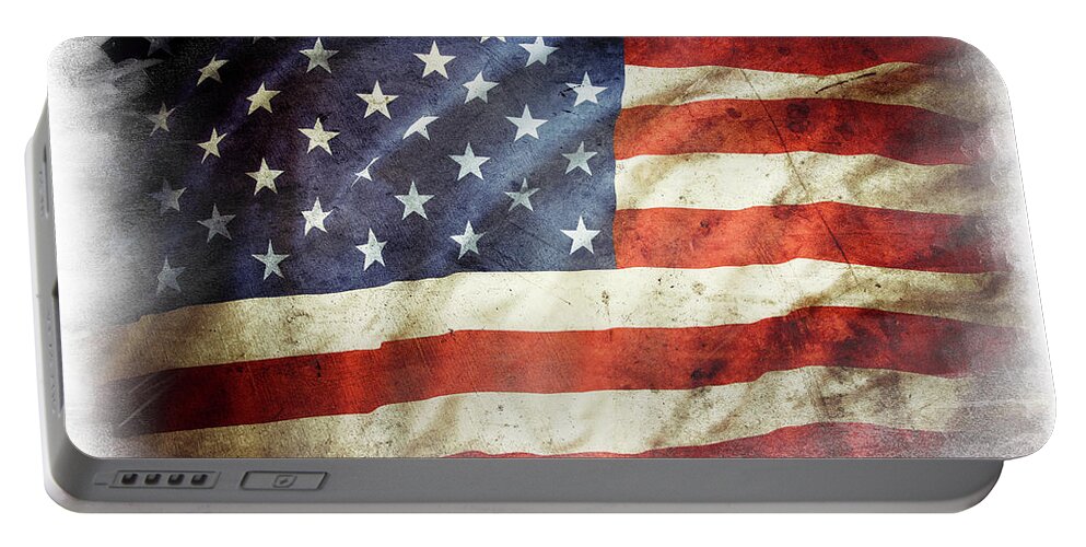 American Flag Portable Battery Charger featuring the photograph USA #17 by Les Cunliffe