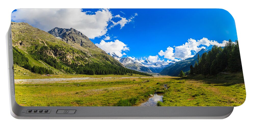Bavarian Portable Battery Charger featuring the photograph Swiss Mountains #18 by Raul Rodriguez
