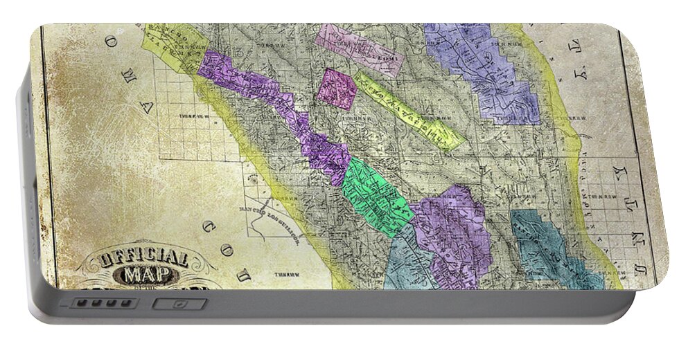 Napa Valley Map Portable Battery Charger featuring the photograph 1876 Napa Valley Map by Jon Neidert