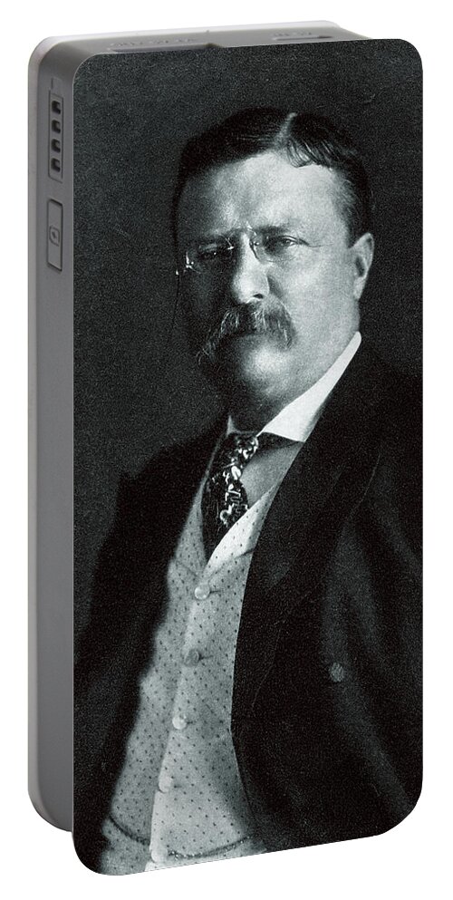 Teddy Roosevelt Portable Battery Charger featuring the painting 1904 President Theodore Roosevelt by Historic Image